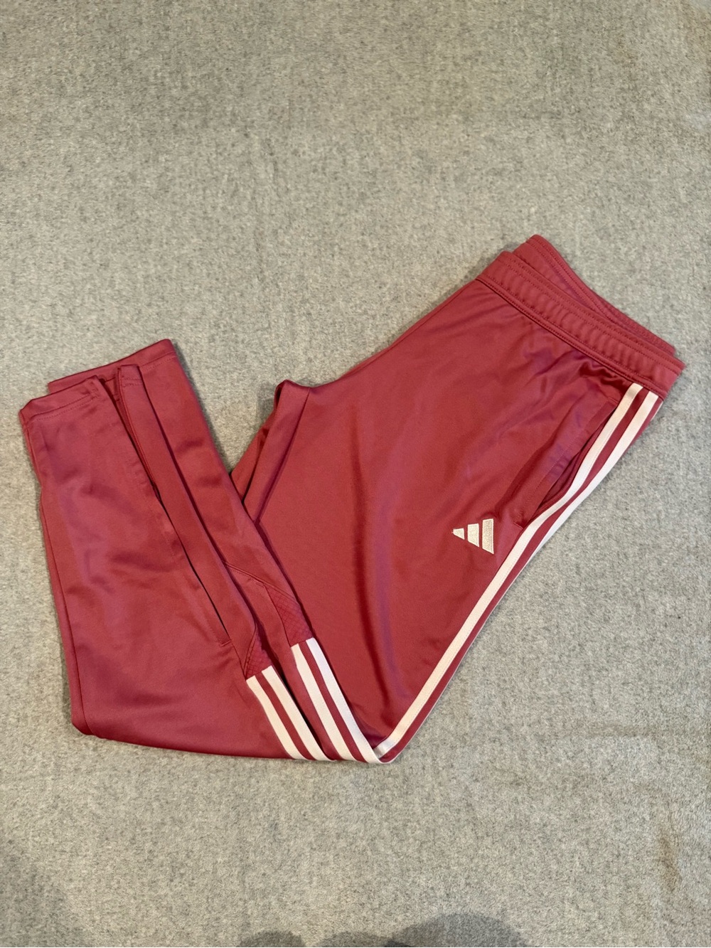 adidas dusty pink/rose Track Pants with White 3-Stripes